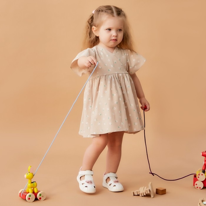 Платье детское Крошка Я Платье детское Крошка Я "Цветы", р.74-80, бежевый