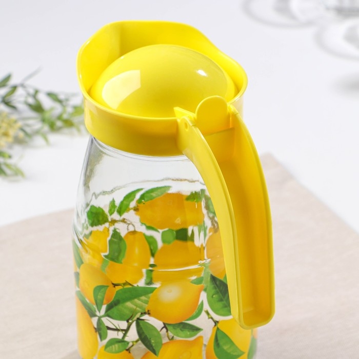 Набор питьевой &laquo;Лимон&raquo;, стеклянный, кувшин+6 стаканов, 1500/230 мл