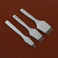 Набор строчных игольчатых пробойников для кожи (3шт цена за наб) шаг 4мм серебряный АУ