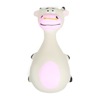 Игрушка пищащая для собак "Корова-кегля", 14 см, белая/розовая