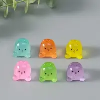 Сувенир эпоксидная смола флюоресцентный "Зайчики" набор 6 шт 1,7х1,8х2 см