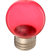 Лампа светодиодная, G45, Е27, 1.5 Вт, для белт-лайта, прозрачная, красная, набор 10 шт