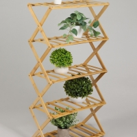 Подставка для цветов Greengo, 5 полок, 50 &times; 25 &times; 89 см, напольная, бамбук