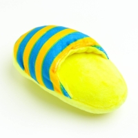 Игрушка для собак &laquo;Тапок&raquo;, 15 см, жёлтая в полоску
