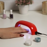 Лампа для гель-лака Luazon LUF-05, LED, 9 Вт, 3 диода, таймер, USB, красная