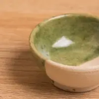 Соусник, 4&times;4&times;2 см, керамика, бежево-зелёный