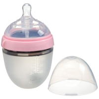 Бутылочка для кормления M&B, ШГ &Oslash;70мм, 150мл., силиконовая колба, цвет розовый