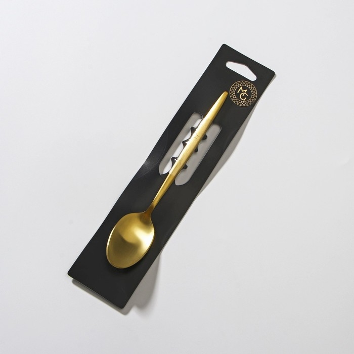 Ложка чайная из нержавеющей стали Magistro &laquo;Оску базис&raquo;, длина 15 см, цвет золотой