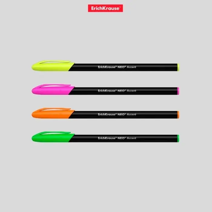 Ручка шариковая ErichKrause Neo Accent, игольчатый узел 0.7 мм, чернила синие, длина линии письма 1000 метров, МИКС