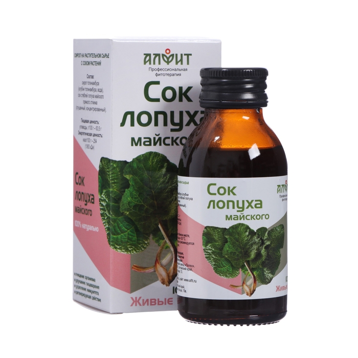 Сироп Алфит Сироп Алфит "Сок лопуха майского", 100 мл