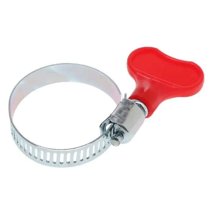 Хомут червячный с &laquo;барашком&raquo; ZEIN, сквозная просечка, диаметр 20-32 мм, оцинкованный