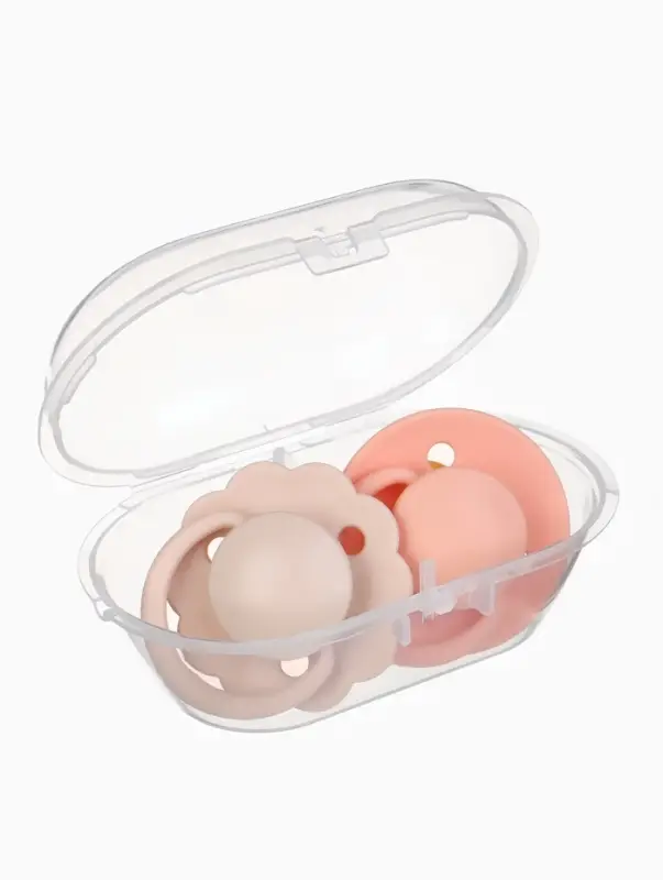 Набор классических пустышек, 2 шт., латекс, нюд/персиковый, в контейнере, от 6 мес., M&B