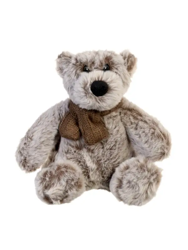 Мягкая игрушка "Мишка" в коричневом шарфике, 18 см