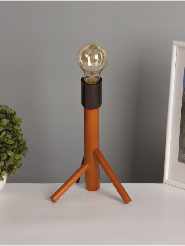 Лампа настольная BayerLux ЭКО "Рокет" 1х40Вт Е27 коричневый 15х17х26см