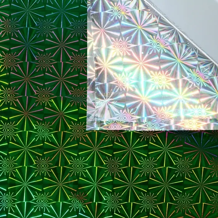 Пленка голография, зелёный, 70&times;100 см, рисунок МИКС