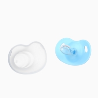 Соска-пустышка ортодонтическая, силикон, от 6 мес., с колпачком, цвет голубой микс
