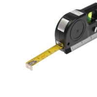 Уровень универсальный 4 в 1 ТУНДРА, лазерный, пузырьковый, рулетка 2.5 м, линейка 150 мм