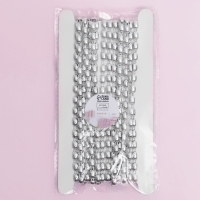 Тесьма металлизированная &laquo;Прямоугольник&raquo;, 8 &times; 5 мм, 4,5 &plusmn; 0,5 м, цвет серебряный