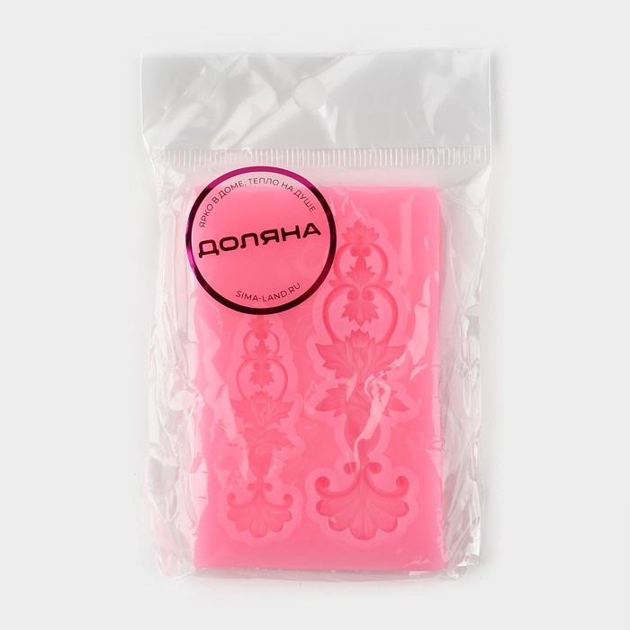 Молд для заливки Доляна &laquo;Цветочный узор&raquo;, силикон, 7,7&times;5 см, розовый