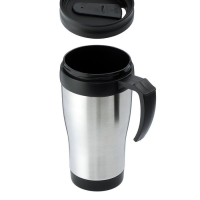 Термокружка Мастер К, 350 мл, Classic &laquo;Барна&raquo;, 13&times;18 см, сохраняет тепло 2 ч, нержавеющая сталь, чёрная