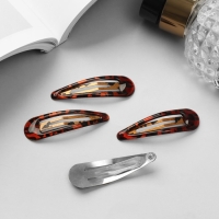 Невидимка для волос "Ажурная" (набор 6 шт) 5 см, леопардовый