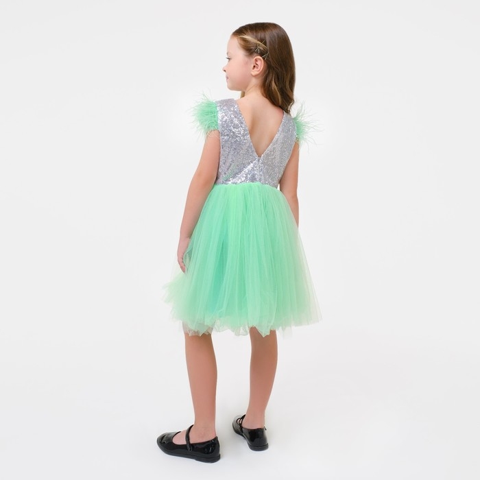 Платье детское нарядное с пайетками KAFTAN, р. 30 (98-104), зеленый Платье детское нарядное с пайетками KAFTAN, р. 30 (98-104), зеленый