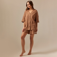 Костюм домашний женский (рубашка и шорты) SL HOME р. S, кофейный Костюм домашний женский (рубашка и шорты) SL HOME р. S, кофейный