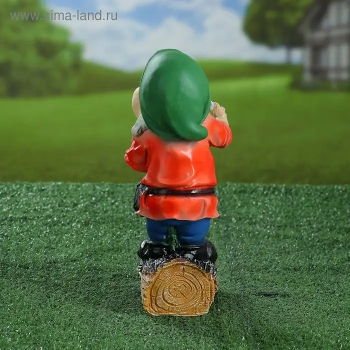 Садовая фигура из полистоуна &laquo;Гномик с лопатой&raquo;, 15&times;12&times;30 см