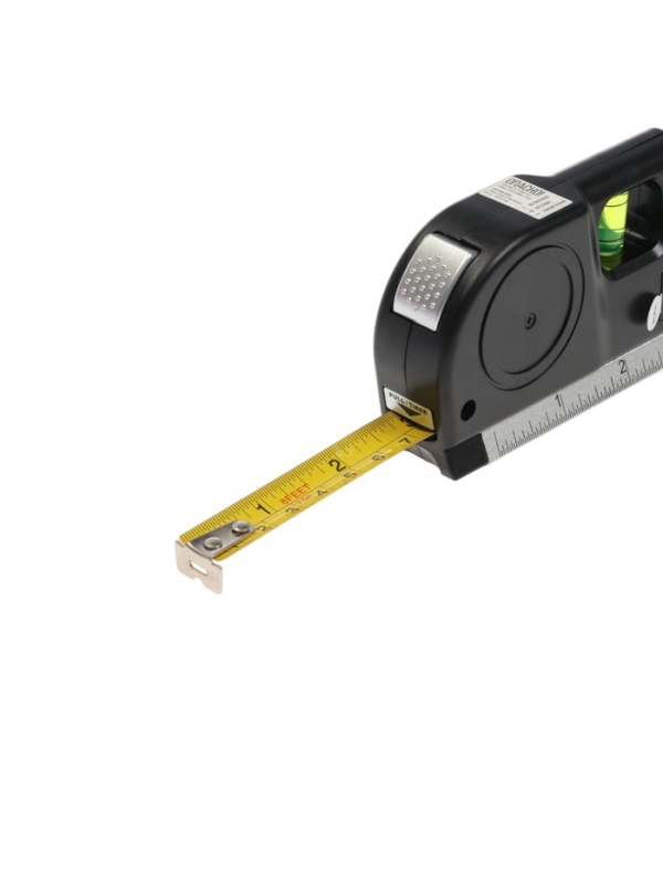 Уровень универсальный 4 в 1 ТУНДРА, лазерный, пузырьковый, рулетка 2.5 м, линейка 150 мм