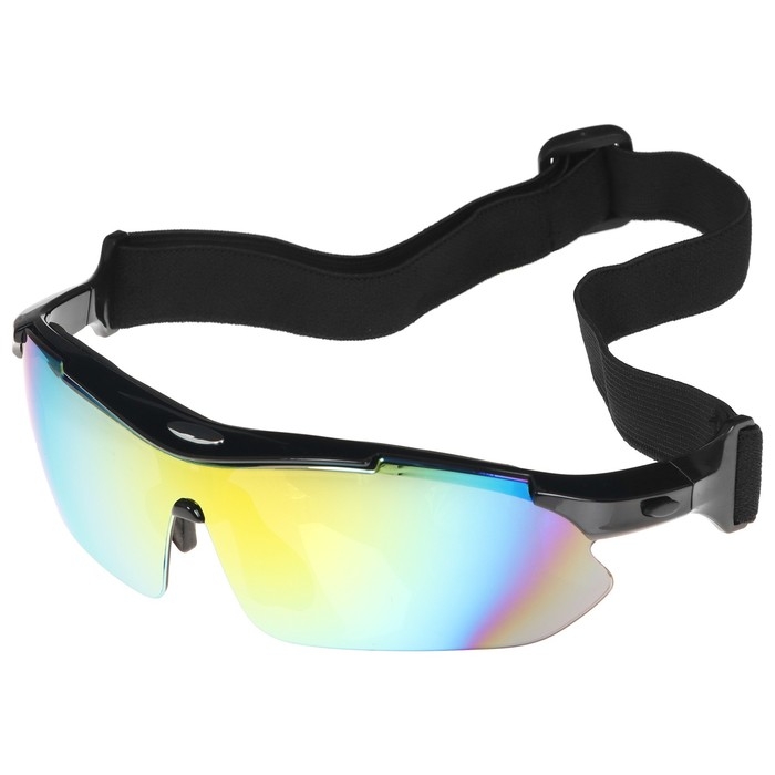 Очки велосипедные со сменными линзами в кейсе, цвет чёрный Очки велосипедные со сменными линзами в кейсе, цвет чёрный