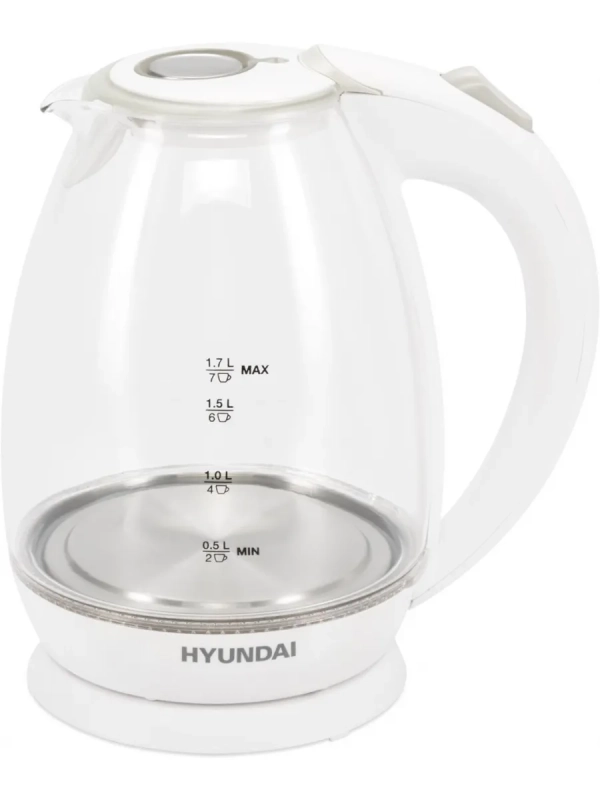 Чайник HYK-G2409 1.7л. 2200Вт белый серебристый