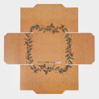 Коробка новогодняя складная &laquo;Новогодняя почта&raquo;, 17 х 17 х 7 см, Новый год