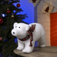 Светодиодная фигура «Мишка» 45 × 25 × 20 см, флок, батарейки ААх2 (не в комплекте), свечение тёплое белое Светодиодная фигура «Мишка» 45 × 25 × 20 см, флок, батарейки ААх2 (не в комплекте), свечение тёплое белое