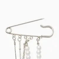 Булавки "Аксельбант", жемчуг, цвет белый в серебре