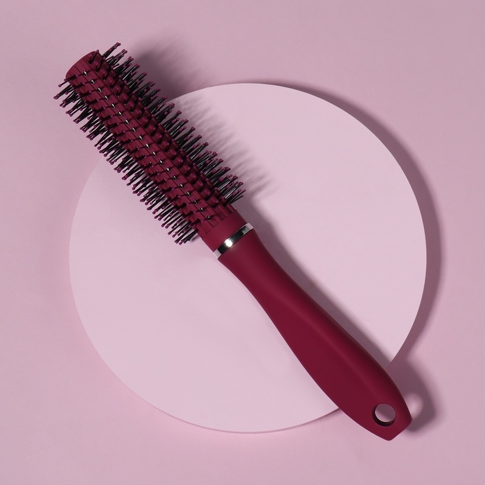 Брашинг, прорезиненная ручка, d = 1,8/4 &times; 22,5 см, цвет фиолетовый