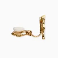 Клипсы детские "Выбражулька" цветок, цвет белый в золоте