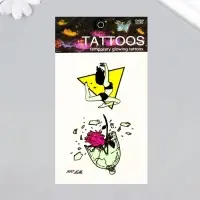 Переводные тату на тело светящиеся цветные &laquo;Девушка и роза в осколках&raquo;, 14.3&times;7.5 см