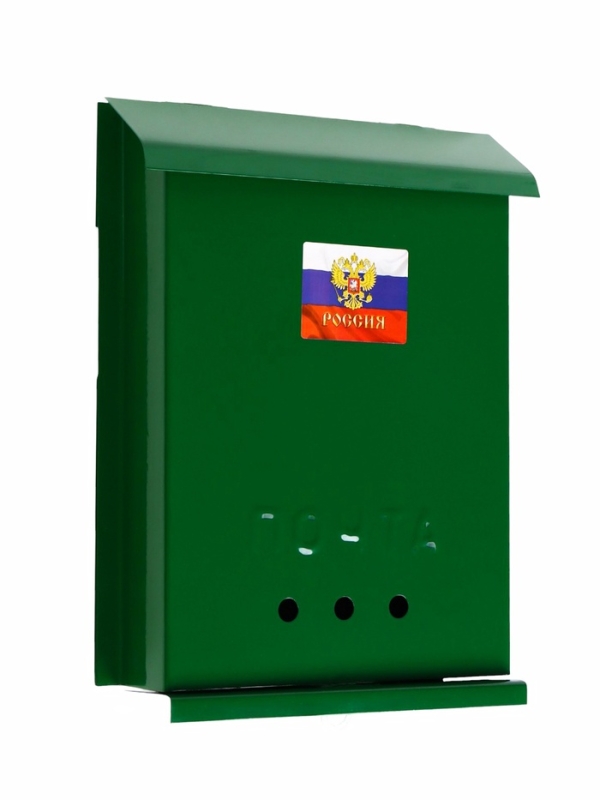 Ящик почтовый &laquo;Почта&raquo;, вертикальный, без замка (с петлёй), зелёный