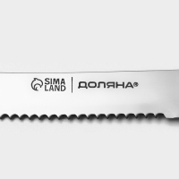 Нож для мяса Доляна &laquo;Страйп&raquo;, зубчатое лезвие 11,5 см, цвет синий