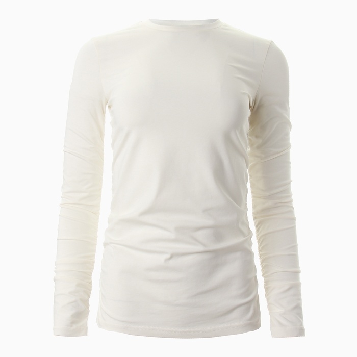 Лонгслив женский со сборкой MINAKU: Casual Collection цвет экрю, р-р 42