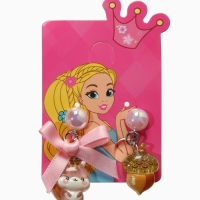 Серьги-клипсы детские "Выбражулька" белочка с бантом, жёлудь с жемчужиной, цветные Серьги-клипсы детские "Выбражулька" белочка с бантом, жёлудь с жемчужиной, цветные