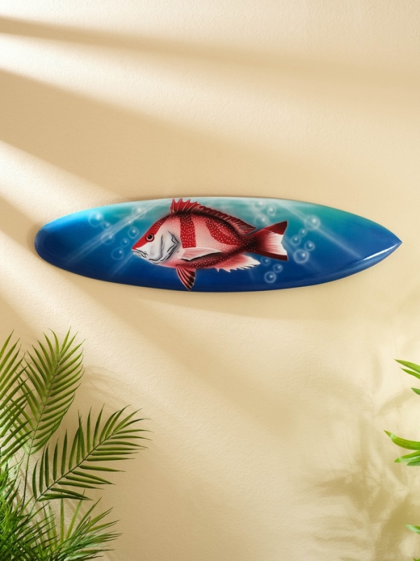 Панно Панно "Доска для сёрфа "Рыбка" дерево 80х21 см