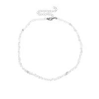 Колье "Акцент" сердце, двойное, цвет белый в серебре