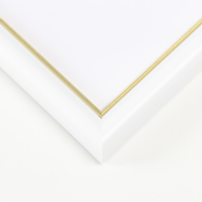 Фоторамка пластик Gallery 30х30 см, 636461-33, белый с золотом (пластиковый экран)