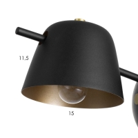 Бра "Фирс" Е27 40Вт черно-золотой 15х28х22 см Бра "Фирс" Е27 40Вт черно-золотой 15х28х22 см