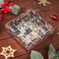Коробка для печенья, кондитерская новогодняя упаковка, &laquo;Прекрасный вечер&raquo;, 12&times;12&times;3 см