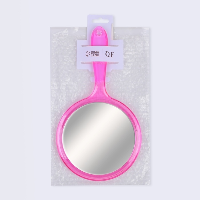 Зеркало с ручкой, двустороннее, с увеличением, d зеркальной поверхности 12,5 см, цвет розовый Зеркало с ручкой, двустороннее, с увеличением, d зеркальной поверхности 12,5 см, цвет розовый