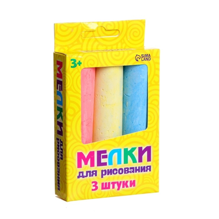 Мелки для рисования, набор 3 цвета, 81 г Мелки для рисования, набор 3 цвета, 81 г