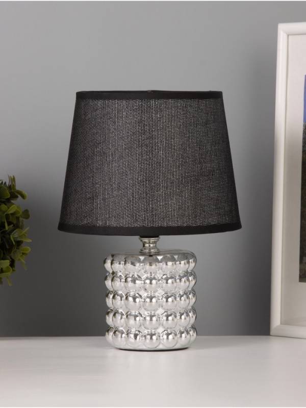 Лампа настольная "Бабл" 40Вт Е14 серебро 17х17х23см