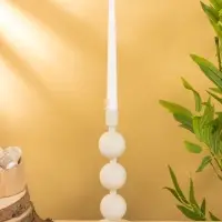 Подсвечник на 1 свечу текстурный "Фисташковый" с 3 сферами 10х10х25 см